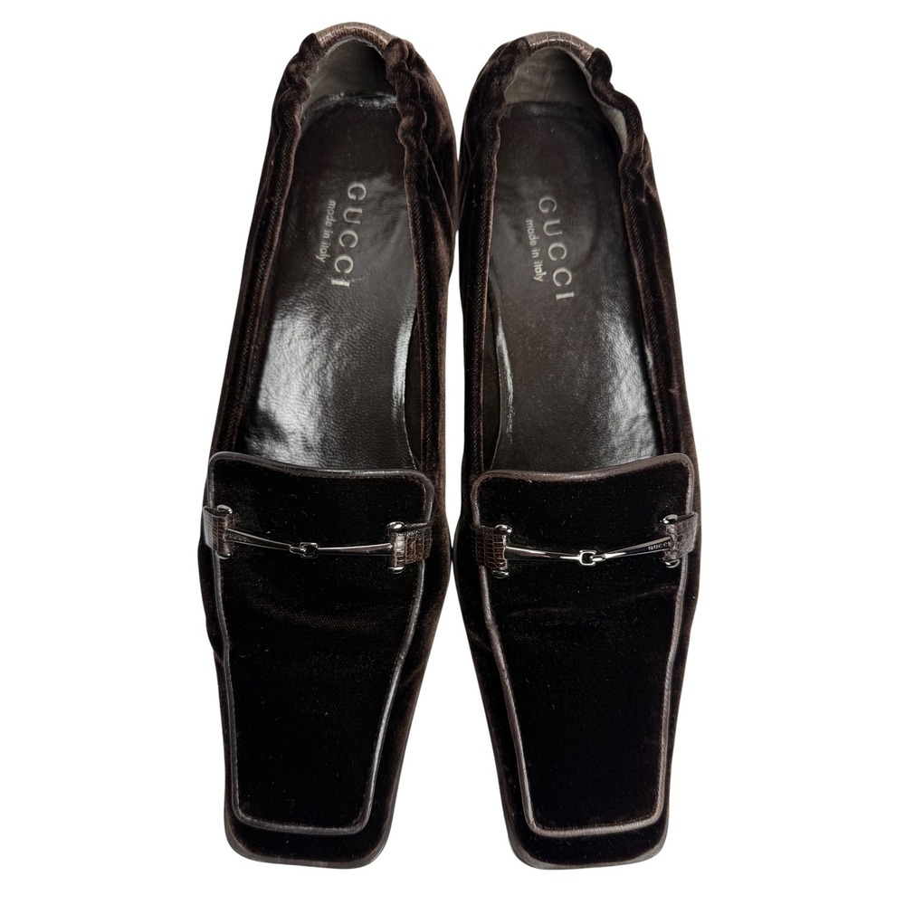 GUCCI Women's Suede Bit Loafers, Espresso Brown, Silver Bit Hardware, Size 8.5 B - Picture 6 of 13